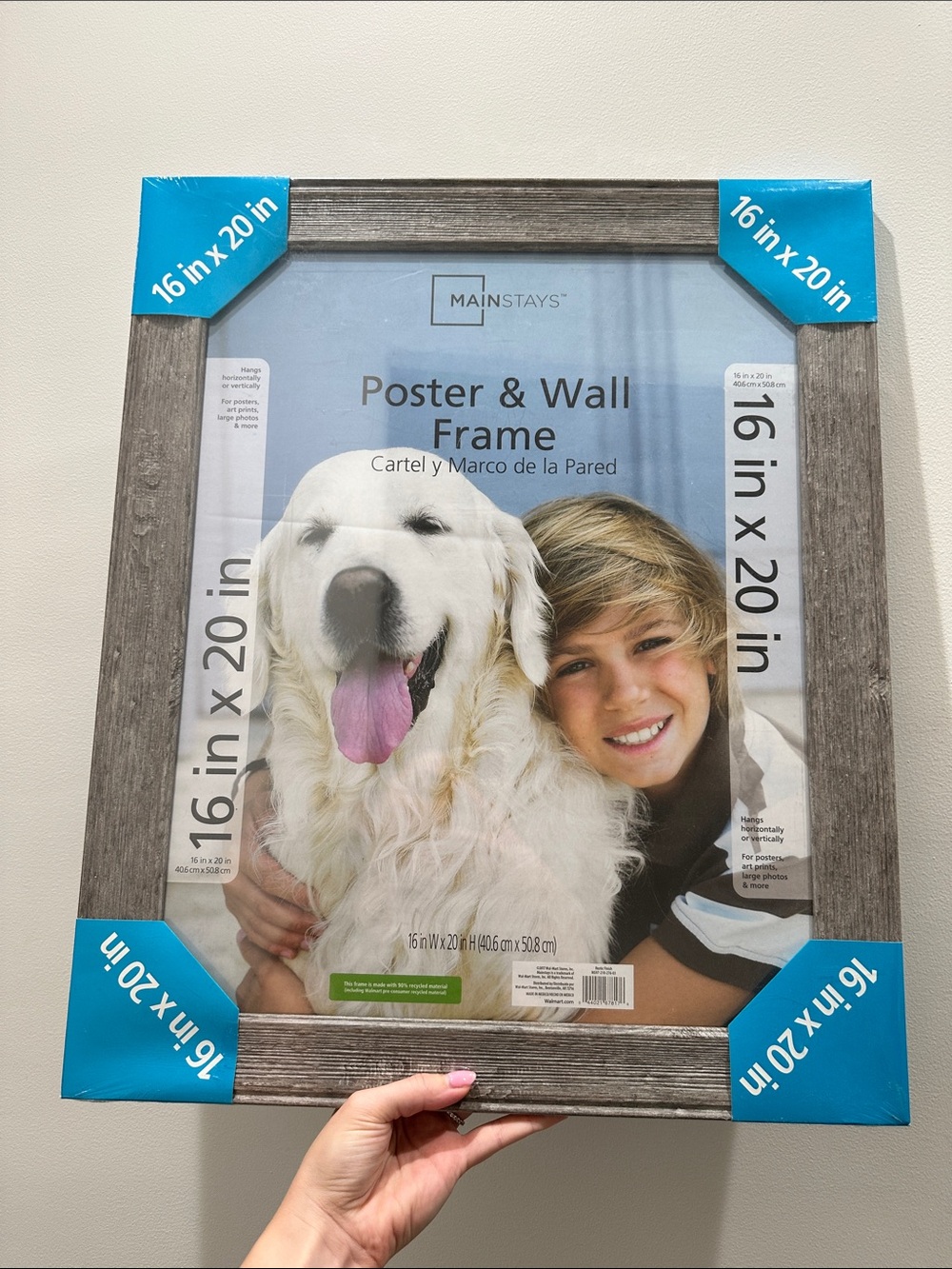 Mainstays Gray Wood-Look 16x20 Poster & Wall Frame